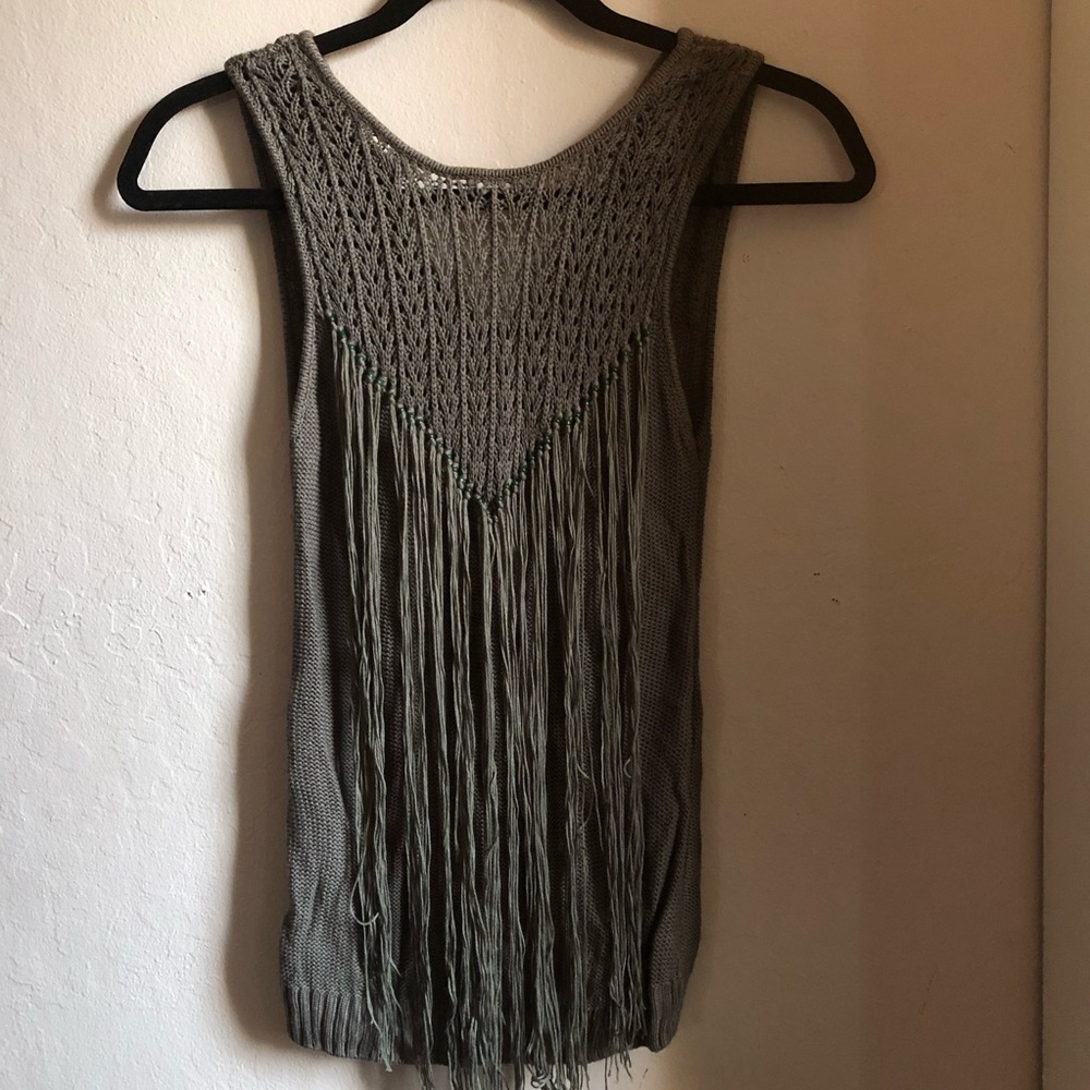 Green knitted top
